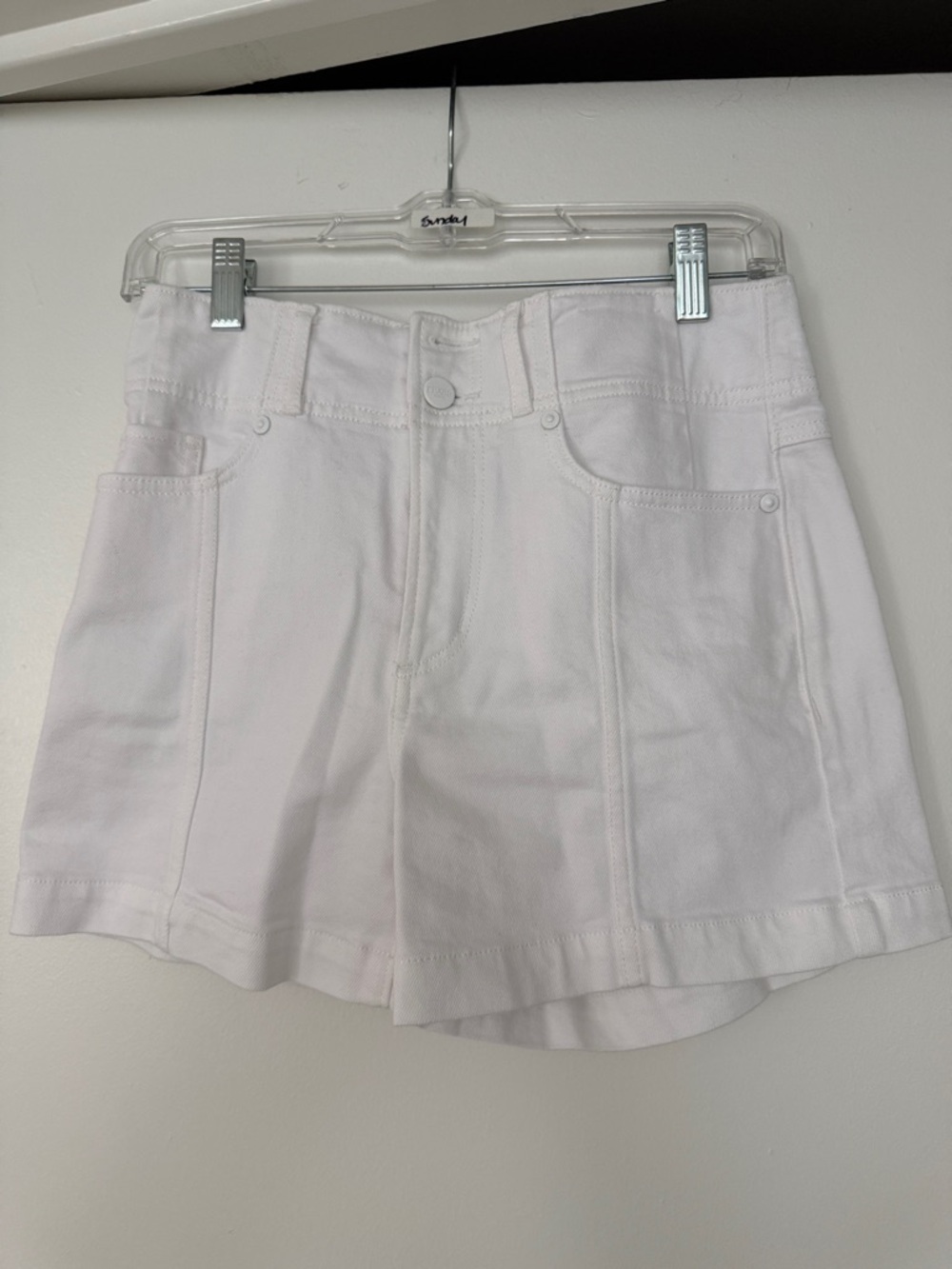 LOFT White High-Waist Structured Shorts